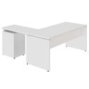 Ver imagem 2 de Mesa para Escritório em L Pé Painel 3 Gavetas 170cm Branco F5 Office