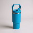 Ver imagem 1 de Garrafa Térmica Ms-983 900ml com Bico com Alça Flip Tumbl Aço Inoxidável Academia Trabalho:Azul