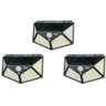 Kit 3 Luminária Solar Parede 100 Led Sensor Presença 3 Funç - 1