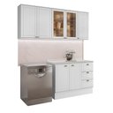 Ver imagem 4 de Cozinha Milla Terra 7 Portas 3 Gavetas MDF 200cm Branco Móveis Carraro