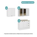 Ver imagem 3 de Cozinha Milla Terra 7 Portas 3 Gavetas MDF 200cm Branco Móveis Carraro