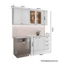 Ver imagem 7 de Cozinha Milla Terra 7 Portas 3 Gavetas MDF 200cm Branco Móveis Carraro