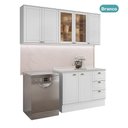 Ver imagem 2 de Cozinha Milla Terra 7 Portas 3 Gavetas MDF 200cm Branco Móveis Carraro