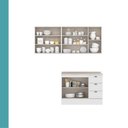 Ver imagem 6 de Cozinha Milla Terra 7 Portas 3 Gavetas MDF 200cm Branco Móveis Carraro