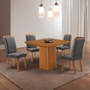 Ver imagem 1 de Mesa de Jantar Eloise 90cm Tampo MDF Laminado Canto Copo com 4 Cadeiras Lorena
