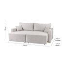 Ver imagem 5 de Sofa Cama 3 Lugares 2,00 m Pé de Madeira Los Angeles:Prata/Linho