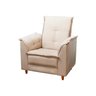 Poltrona Amamentação e Puff Luna Suede Bege Pés Palito Tana Decor Newbelle Decor - 5