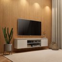 Ver imagem 2 de Rack Cava Suspenso 136cm Branco para TV até 55" Byhouse