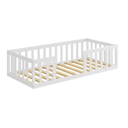 Cama Cercadinho de Chão Solteiro Branco Elvo Shop Jm - 2