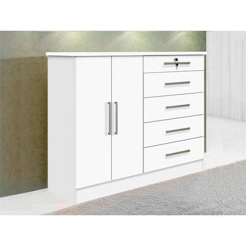 Cômoda Sapateira 5 Gavetas Branco Cronus D'doro
