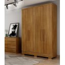 Ver imagem 2 de Guarda Roupa Solteiro com Pés 4 Portas 2 Gavetas - Milly-Cumaru - Móveis Novo Horizonte