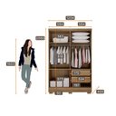 Ver imagem 5 de Guarda Roupa Solteiro com Pés 4 Portas 2 Gavetas - Milly-Cumaru - Móveis Novo Horizonte