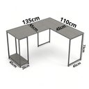 Ver imagem 3 de Mesa Escrivaninha em L Cairo para Home Office Moderna Estilo Diretor para Escritório e Estudo