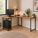 Ver imagem 1 de Mesa Escrivaninha em L Cairo para Home Office Moderna Estilo Diretor para Escritório e Estudo
