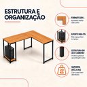Ver imagem 4 de Mesa Escrivaninha em L Cairo para Home Office Moderna Estilo Diretor para Escritório e Estudo