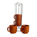 Ver imagem 3 de Jogo de 4 Xícaras para Café em Cerâmica com Suporte, 80ml , da L'hermitage