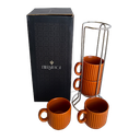 Ver imagem 1 de Jogo de 4 Xícaras para Café em Cerâmica com Suporte, 80ml , da L'hermitage
