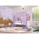 Ver imagem 2 de Cama Montessori Com Cordão Led Colchão E Dossel Lilás