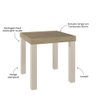 Mesa Lateral Apoio Quadrada 45cm com Pés Multimóveis Cr45303 Carvalho/off White - 3