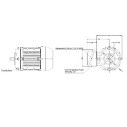 Motor Elétrico Trifásico Weg 0.75 Cv 4p 71 220/380v C/ 6 Term 60hz B14d W21 - 6