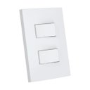 Ver imagem 1 de Cj Interruptor Duplo Paralelo Separados 4x2 - Enerbras Dubai Branco