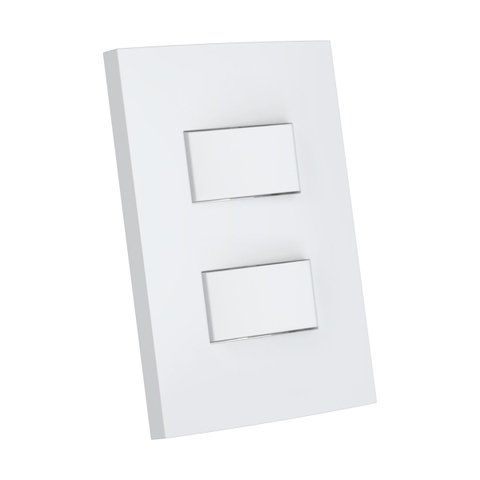 Cj Interruptor Duplo Paralelo Separados 4x2 - Enerbras Dubai Branco