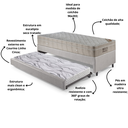 Ver imagem 4 de Bicama Box Solteiro Corino Linho 96x203x28 Cm com Colchão Airtech Ortobom Molas Ensacadas