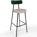 Ver imagem 3 de Kit 04 Banquetas Alta Bar Cozinha Sala De Jantar Milão L02 Facto Verde Musgo Linho Bege - Lyam Decor