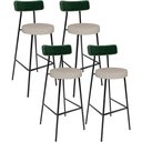Ver imagem 1 de Kit 04 Banquetas Alta Bar Cozinha Sala De Jantar Milão L02 Facto Verde Musgo Linho Bege - Lyam Decor