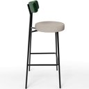 Ver imagem 7 de Kit 04 Banquetas Alta Bar Cozinha Sala De Jantar Milão L02 Facto Verde Musgo Linho Bege - Lyam Decor