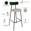 Ver imagem 4 de Kit 04 Banquetas Alta Bar Cozinha Sala De Jantar Milão L02 Facto Verde Musgo Linho Bege - Lyam Decor