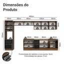 Ver imagem 3 de Armário de Cozinha Completa 400 cm Rustic/Pretolux Madesa 05