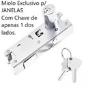 Ver imagem 2 de Miolo 1510J Janela Redondo p/ Fechadura Bico de Papagaio Cilindro 2 Chaves Correr Vidro - Cromado