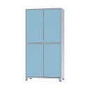 Ver imagem 1 de Roupeiro De Aço Insalubre 4 Portas Vestiário Nr 18/24 Locker Azul Claro