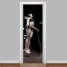 Adesivo Para Porta Exercício Funcional Mulher Pulando Corda- 73X210Cm - 1