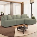Ver imagem 1 de Sofá 3 Lugares com Chaise Direito Sala Living 248cm Arlo F04 Bouclê Oliva - Lyam Decor