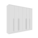Ver imagem 3 de Guarda-Roupa Casal 6 Portas 8 Gavetas e Puxador MDF Yescasa Branco Neve Portugal