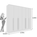 Ver imagem 4 de Guarda Roupa Casal 6 Portas 8 Gavetas Puxador MDF 270cm Portugal Espresso Móveis  