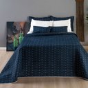 Ver imagem 1 de Kit Cobre Leito Casal Queen 7 Peças Bordado Urbany Hipercal 400 Fios:azul Marinho