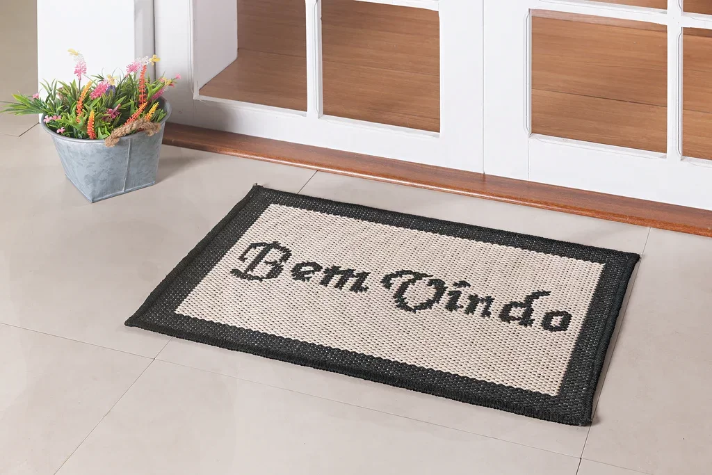 Tapete de Porta Bem Vindo Preto 1 Peça - 2