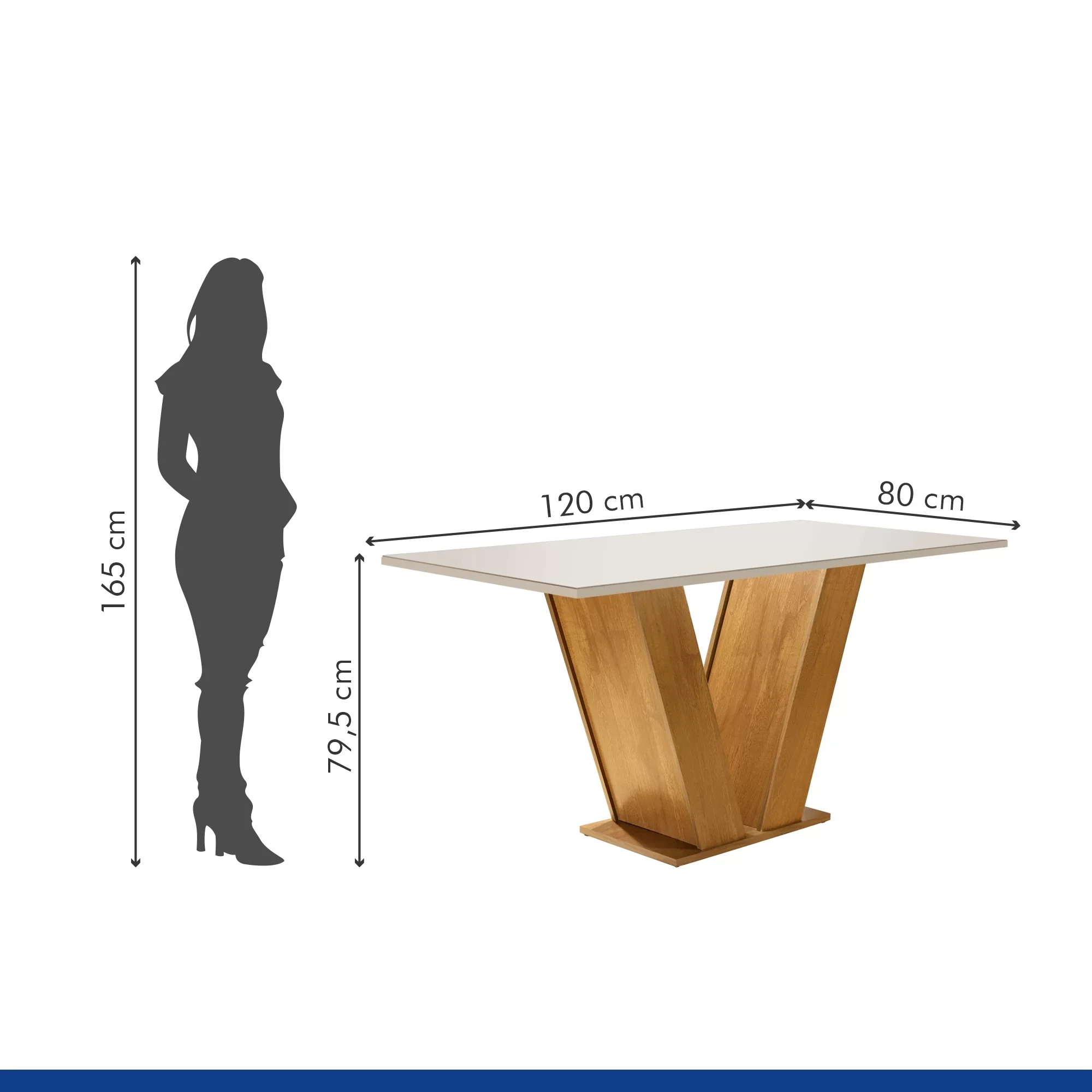 Mesa para Sala de Jantar 120cm Tampo em Vidro/MDF Espanha Espresso Móveis Vidro/MDF Marrom