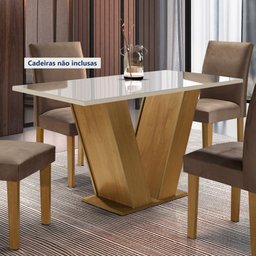 Mesa para Sala de Jantar 120cm Tampo em Vidro/MDF Espanha Espresso Móveis - 1
