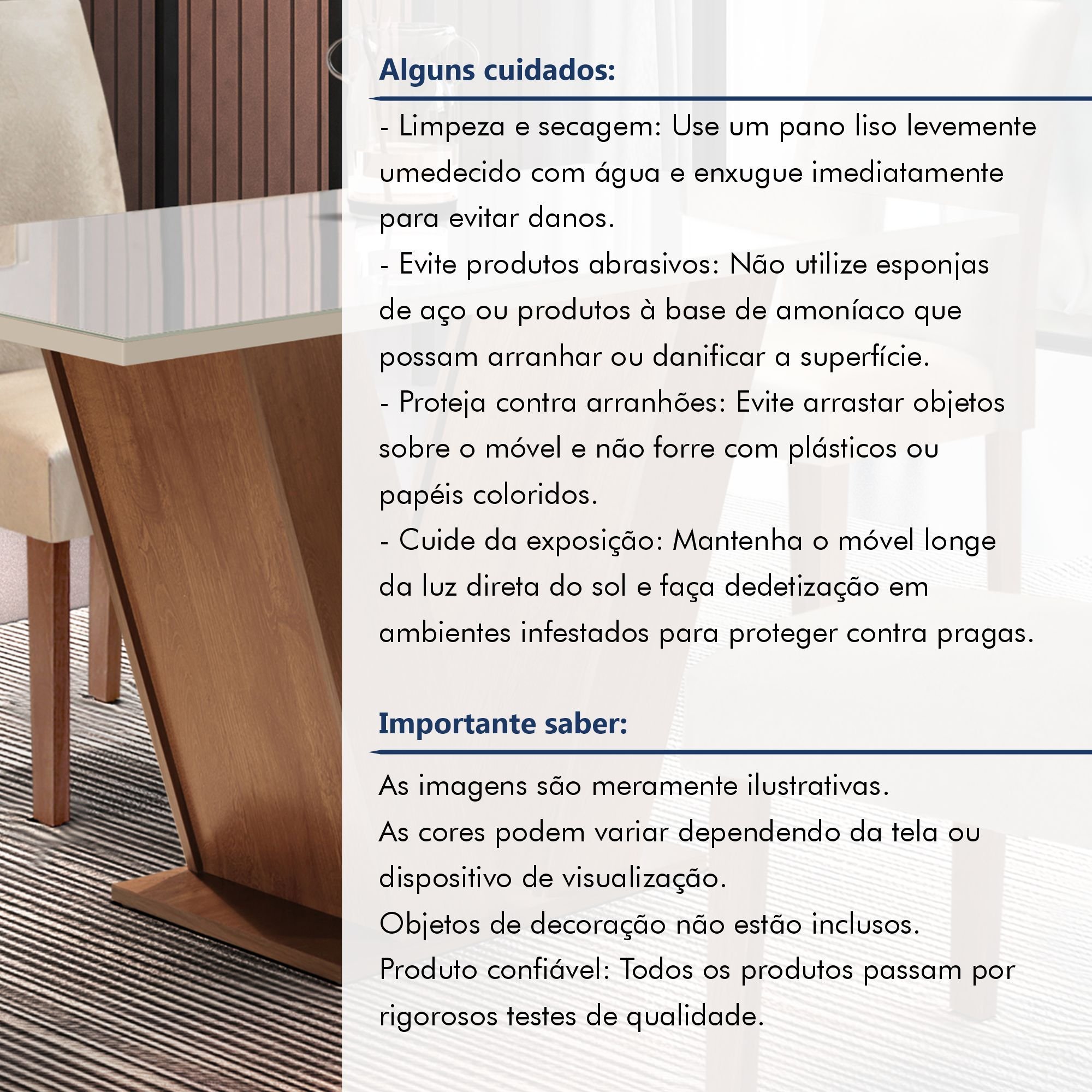 Mesa para Sala de Jantar 120cm Tampo em Vidro/MDF Espanha Espresso Móveis - 7