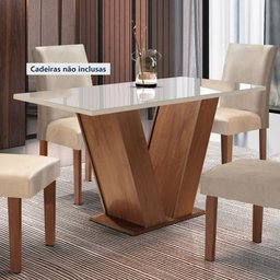 Mesa para Sala de Jantar 120cm Tampo em Vidro/MDF Espanha Espresso Móveis - 1