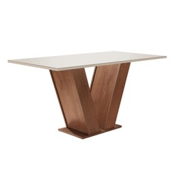 Mesa para Sala de Jantar 120cm Tampo em Vidro/MDF Espanha Espresso Móveis - 8