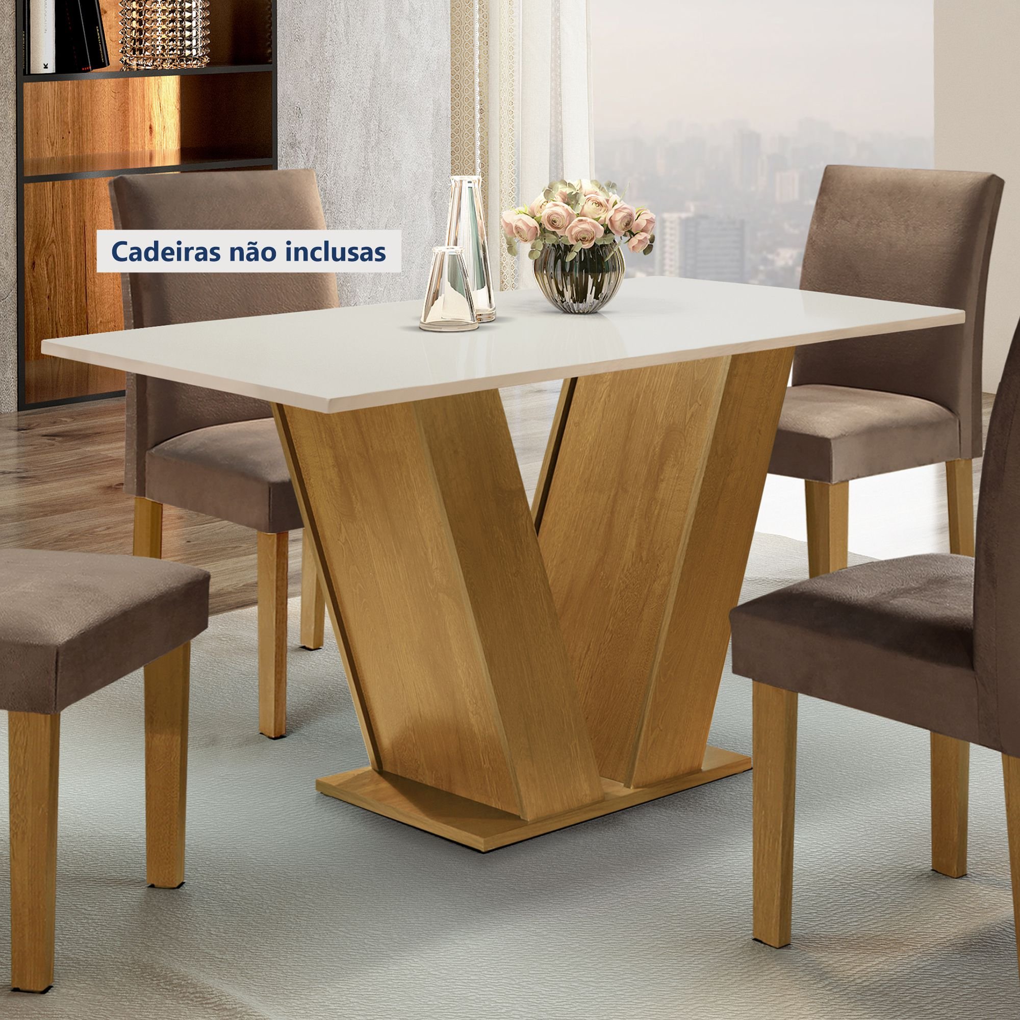 Mesa para Sala de Jantar 120cm Tampo em MDF Espanha Espresso Móveis - 2