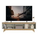 Ver imagem 3 de Rack para Tv até 75 Polegadas 180cm 3 Portas Retrô Multimóveis Mp1102 Off White/madeirado