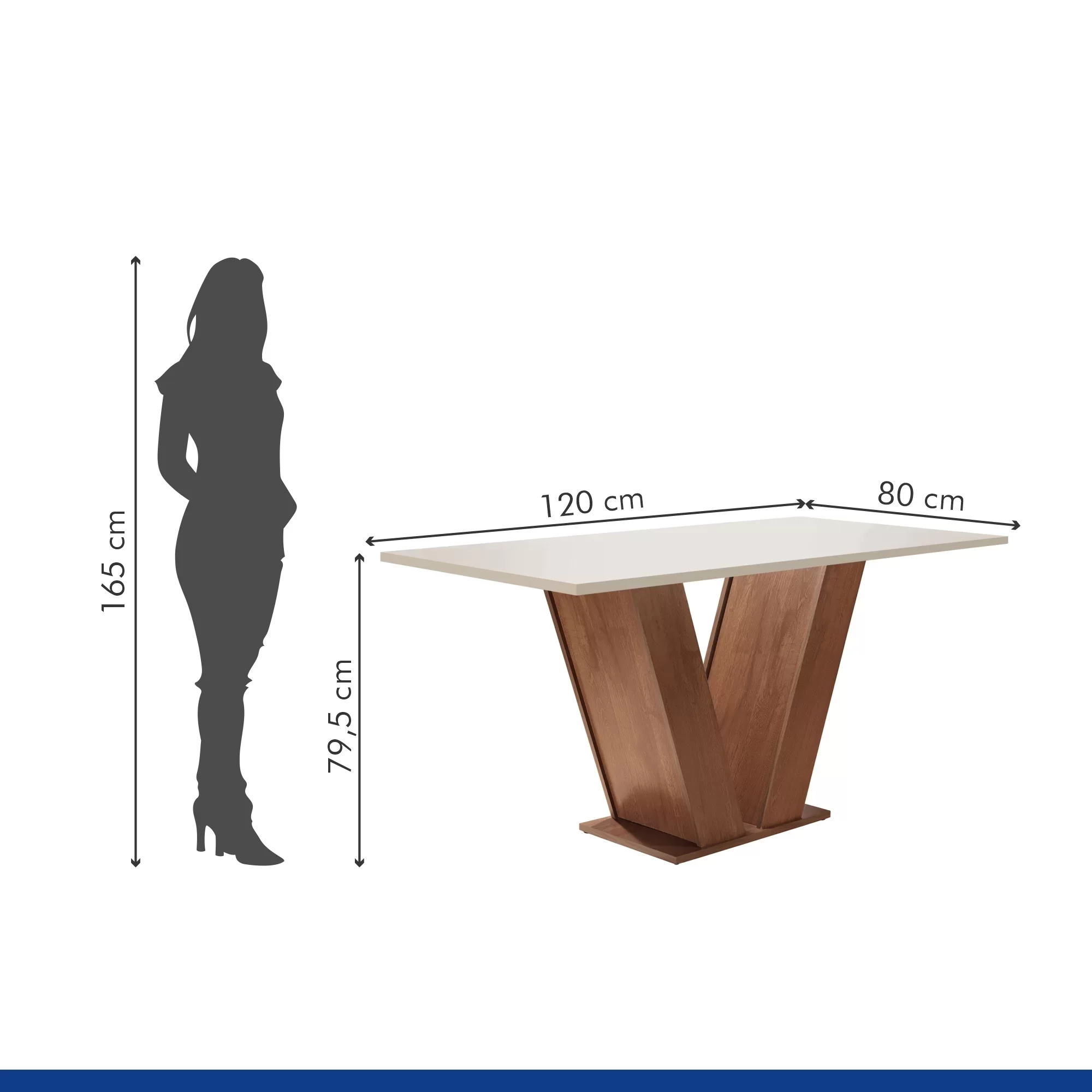 Mesa para Sala de Jantar 120cm Tampo em MDF Espanha Espresso Móveis - 3