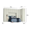 Ver imagem 2 de Quarto Casal Modulado Seletto 6 Peças (1 Armário Ponte + 1 Closet + 3 Guarda Roupas + 1