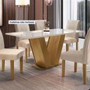 Ver imagem 3 de Mesa para Sala de Jantar 160cm Tampo em Vidro/MDP Espanha Espresso Móveis